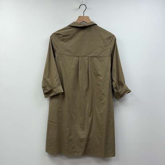 Tuckernuck Charlie Stand Collar Relaxed Button Down Relaxed Dress Sage XS - Picture 7 of 11